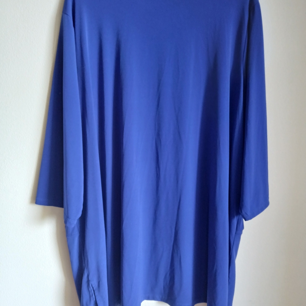 SUSAN GRAVER Womens 3X Modern Essentials Tunic Top Blue 3/4 Sleeve Shirt FLAW - Picture 11 of 12